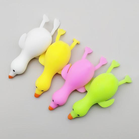 1/4Pcs Mini Duck Squeeze Toy Lying Duck Anxiety Relief Sensory Toy Slow Rising Animal Stress Ball School Office Desk Fidget Toy