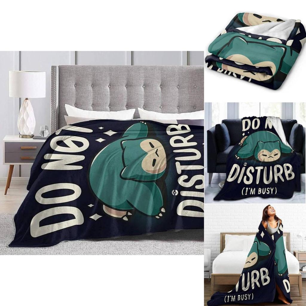 Pokemon Snorlax Cartoon Vzor Flanelová Deka Měkký Plyš Pro Domácí Použití