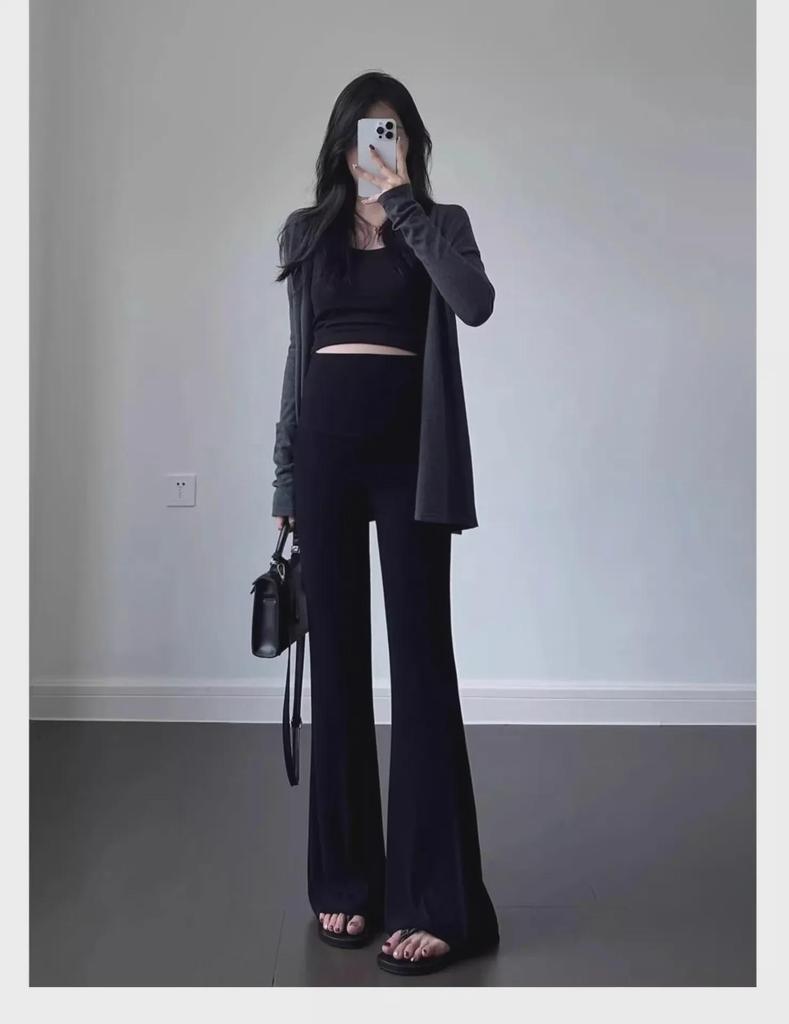 Těhotenské rozšířené kalhoty na podzim/zimu - Silné, pohodlné, podpora břicha, ležérní, plus size
