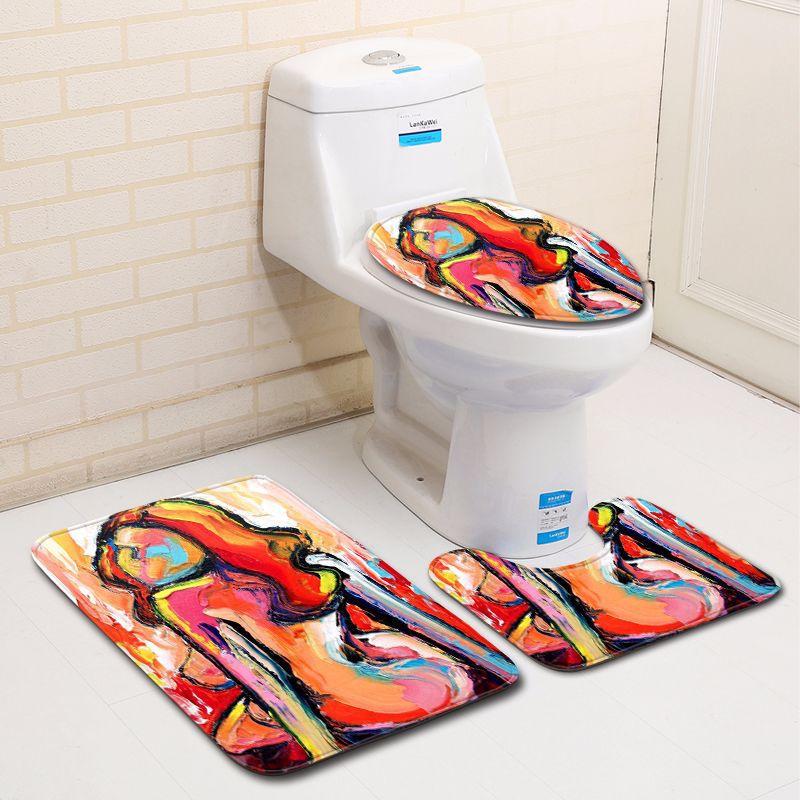 Personalized Painted Bathroom Toilet Three-Piece Floor Mat Doormat Bathroom Carpet Is Now