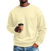 Men's Color -Lined Long Sleeve Neck Sweatshirt with Pocket for Fall and Winter