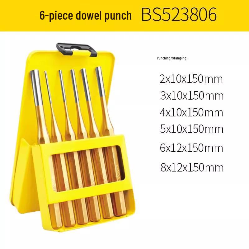 Persian Tools 6-Piece Punch Set: Pin, Center, Point, Hole Punching & Locating Punch - Model BS523806
