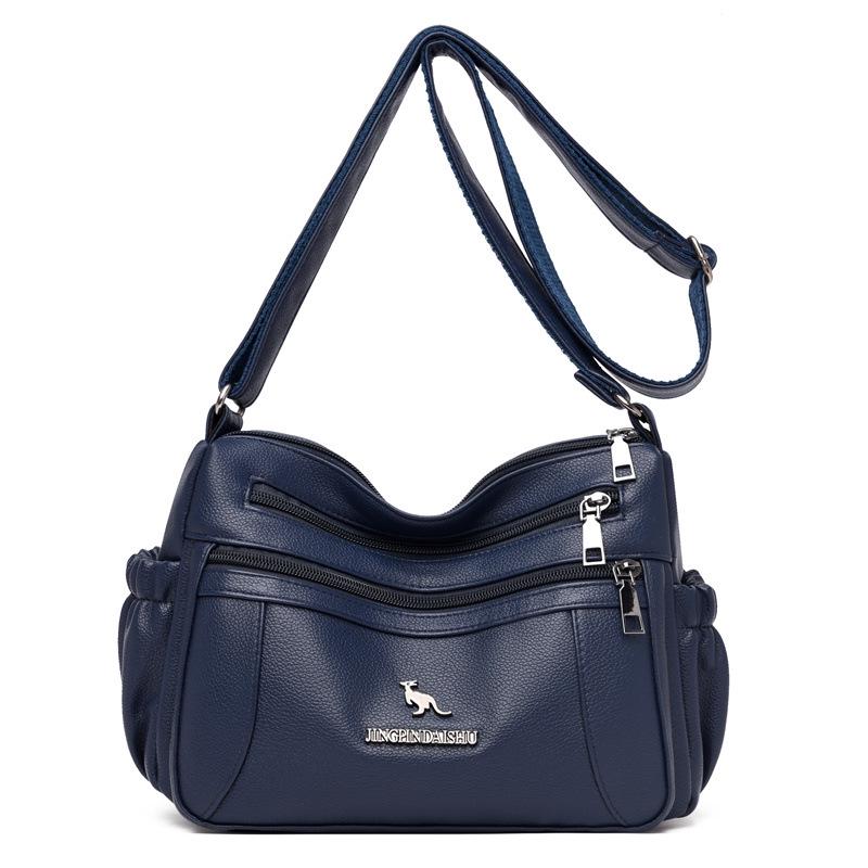 2025 New Soft Leather Large Capacity Multi-Layer Shoulder Crossbody Bag for Middle-Aged Women