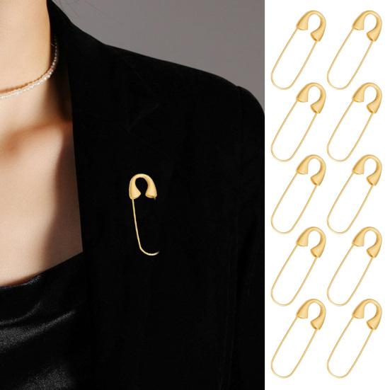 10Pcs Safety Pins for Clothes Golden Clothing Pins Heavy Duty Alloy Safety Pins for Clothes Sewing Craft Securing Thick Fabrics