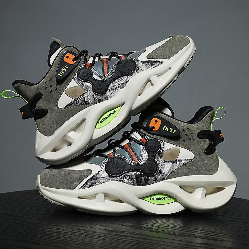 Large Size Winter New High-top Leather Dad Shoes Lightweight Platform Casual Sports Basketball Shoes Men's Shoes