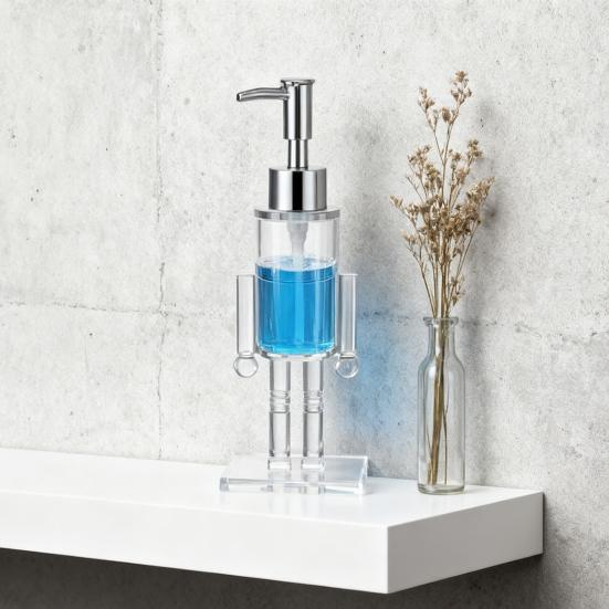 Diótörő Szappanadagoló Átlátszó Karácsonyi Kézi Szappan Üveg Újratölthető Mosófolyadék Lemosó Pumpa Ünnepi Fürdőszoba Konyha Dekoráció