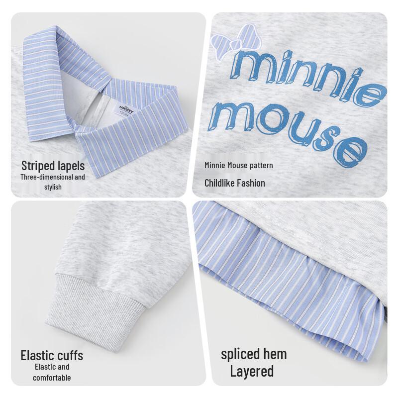 Disney Girls' Faux Layered Preppy Sweatshirt