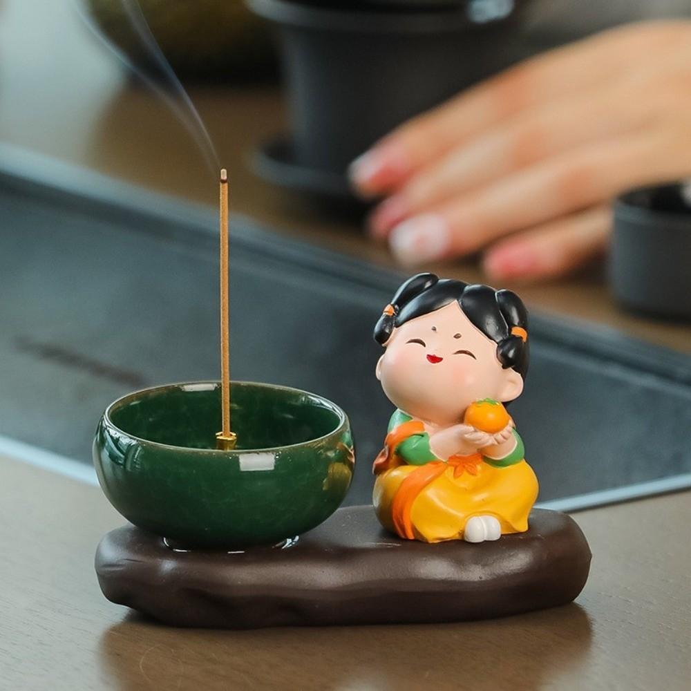 Creative Cartoon Girl Incense Burner Tang Dynasty Lady Cute Sticks Incense Tray Housewarming Gift