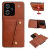 Vintage Leather Card Holder Phone Case for Xiaomi Redmi Note 13 Pro+ 5G Card Pockets Dual Snap Buttons Flip Wallet Shell