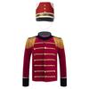 Boys Long Sleeve Tassels Shoulder Gold Braid Adorned Tops Hat Drum Trumpet Team Honor Guard Costume