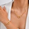 Small Square Chain Bubble Buckle Necklace Gold Color Stainless Steel Paper Clip Chain Necklaces for Women Fashion Jewelry Gift