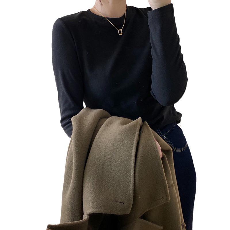 Women's Slim Fit Velvet Self-Heating Long-Sleeve Top for Autumn/Winter