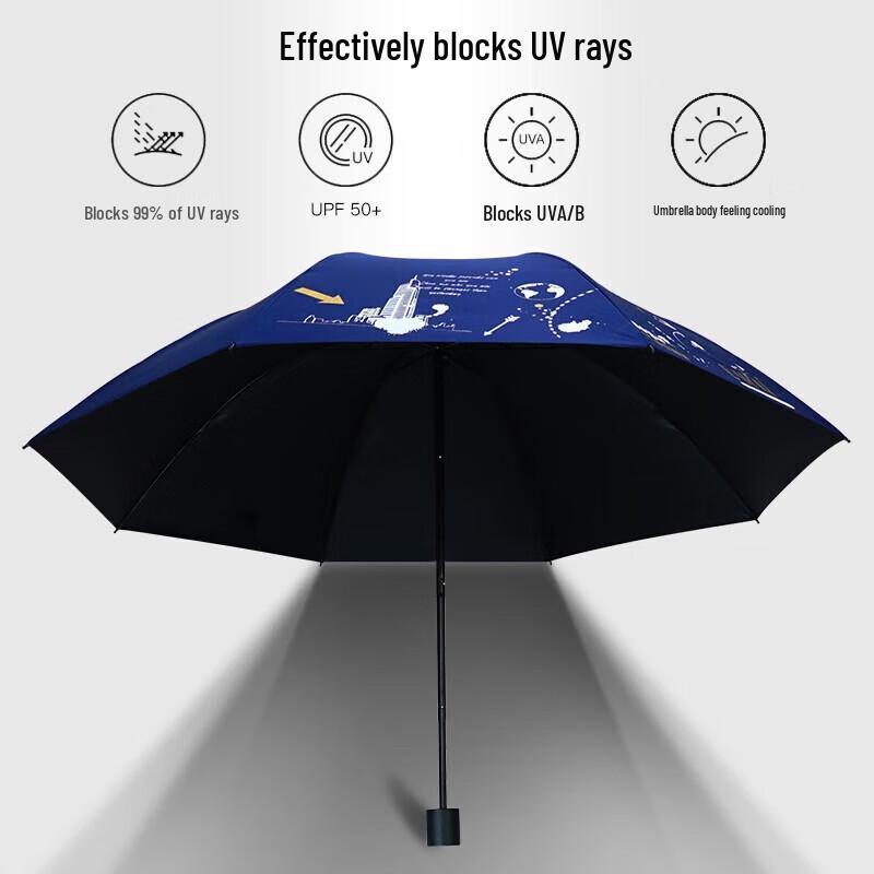 Red Leaf Reinforced Dual-Use Folding UV Umbrella
