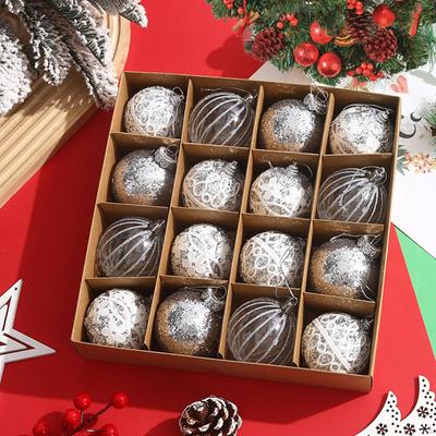 16 Pieces Christmas Ball Ornaments Charm Pendants Decorative Hanging Baubles Tree