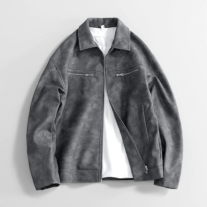 Jacket, Loose Workwear, Leather Jacket, Men's Motorcycle Suit, Leather Jacket, Outerwear