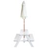 Table de pique-nique enfant avec parasol - GINGER HOME - Bois de pin massif - Anti-UV 30+ - Jusqu'à 4 enfants