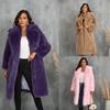 Autumn and Winter Imitation Fox Thickened Long Suit Collar Imitation Fur Coat Medium and Long Plush Fur Coat