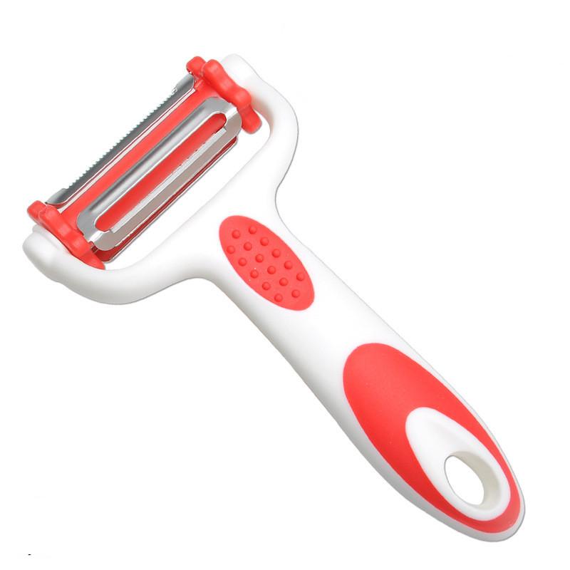 

3 в 1 овощечистка креативная нержавеющая сталь вращающаяся на 360 градусов терка многофункциональная терка для овощей моркови огурцов red-white