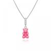         Nostalgia Bear Candy Pink Pave Connector Silver                           