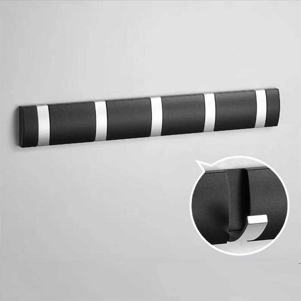 Wall-Mounted Folding Hook for Bathroom, Kitchen, Living Room, Wardrobe - 1 To 6 Row Hooks for Coats, Hats, and Clothes.