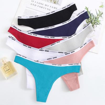 Ropa interior para mujer, de algodón puro, sexy, de cintura baja, con hilo, tipo tanga.