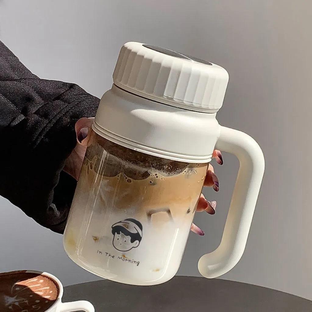New simple and portable handle thermos cup tea separation stainless steel handle cup large capacity fashionable cold water cup