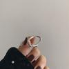 Elegant Silver S925 Open Adjustable Ring With Unique Irregular Light Design Surface
