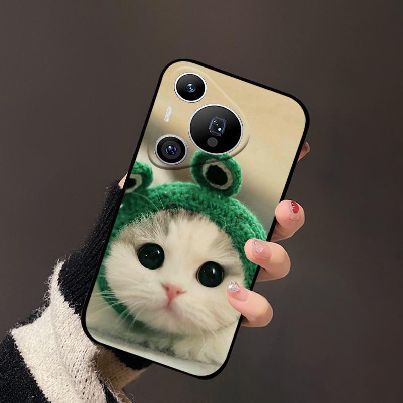 Für Huawei Pura 70 Hülle Schwarz Matt Niedlich Weich Silikon TPU Hüllen für Pura70 Pro Pura 70 Pro+ Plus Ultra Abdeckung Schutz Fundas