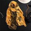 Double-Color Matching Women Scarf 70*190 Cm Female Fashion Cut Flower Hollow Petal Imitation Silk Wool Scarf Versatile Scarf