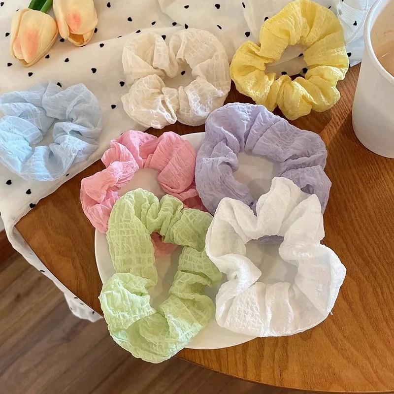 

7pcs/set Cute Candy Color Hair Scrunchies Elastic Ties Bands Headband Rubber for Women Girls Hair Accessories scrunchie pack