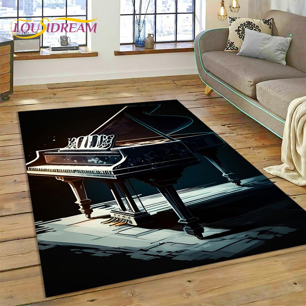 3D Dream Piano Key Music Instrument Cartoon Area Rug Duży, Dywan do Domu Salon Sofa Wycieraczka Dekoracja, Dziecięca Mata Antypoślizgowa Podłogowa