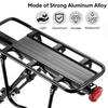 Rear Bike Rack Aluminum Alloy Adjustable Cargo Carrier for 26-29 Inch Mountain Road Bike Cycling Luggage Carrier with Reflector