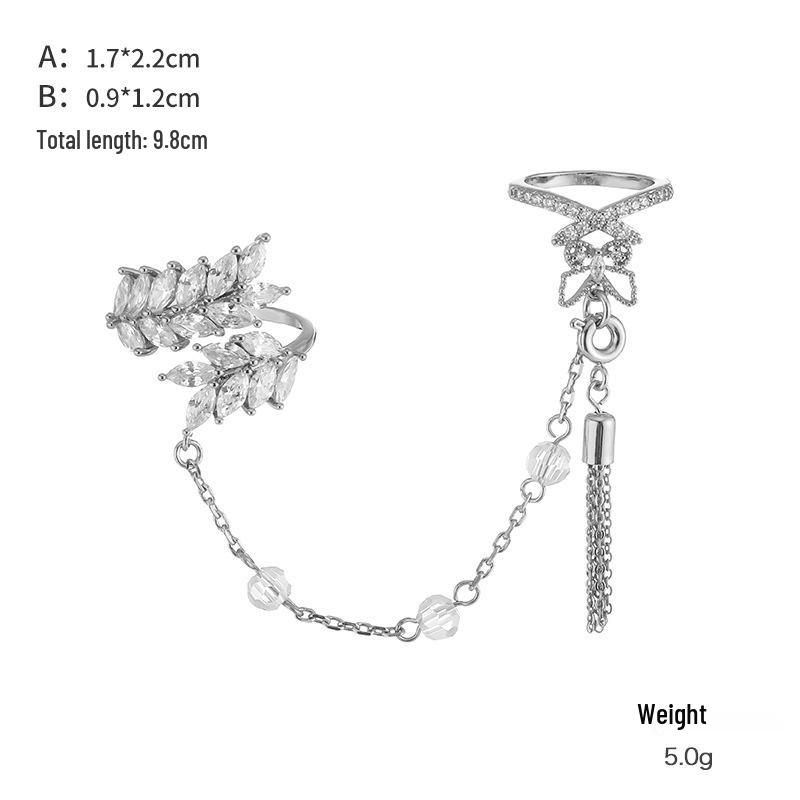 Kenjie Pozłacany Miedziany Zestaw Pierścionków na Paznokcie z Cyrkoniami z Regulacją dla Kobiet - Kolekcja Letnia