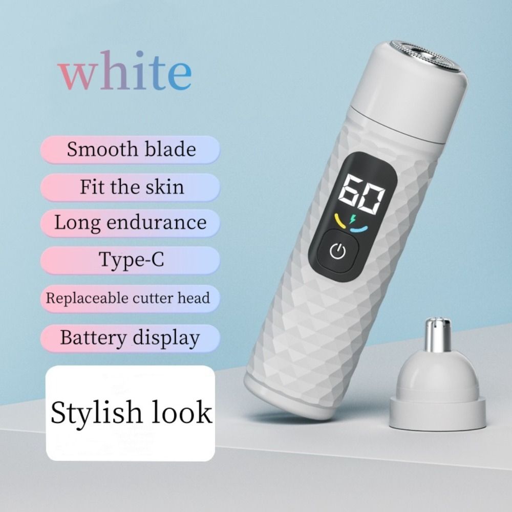 

Электрический триммер для волос в носу двойного назначения, аккумуляторная мини-бритва, электробритва для переноски в дороге чёрный