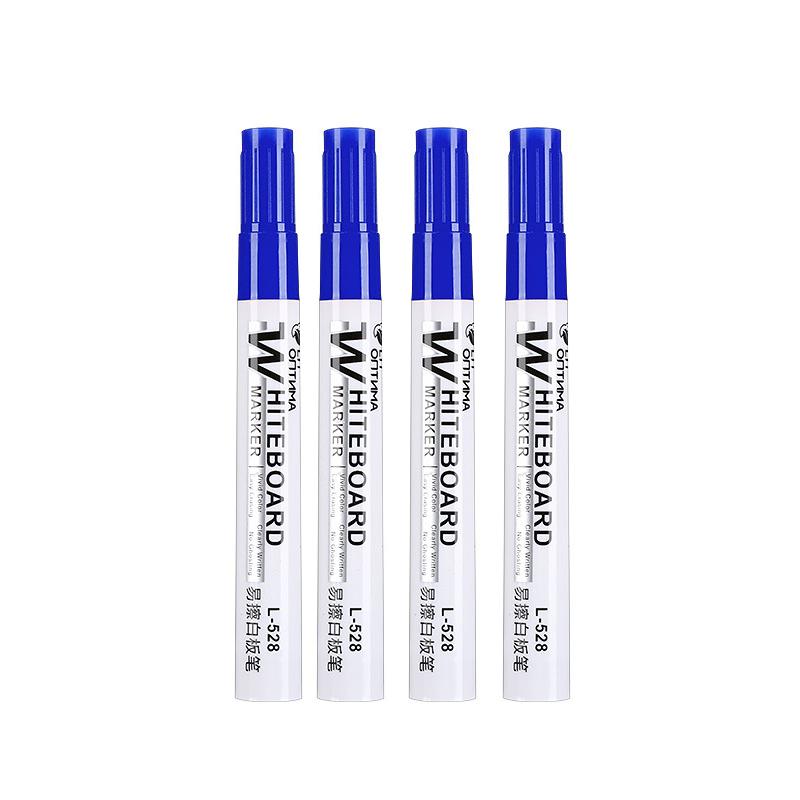 4pcs Whiteboard Marker Set,2.0mm Nib,Black Blue Red High-Volume Ink,Office Teaching Pen,Clear Handwriting & Easy Erasure