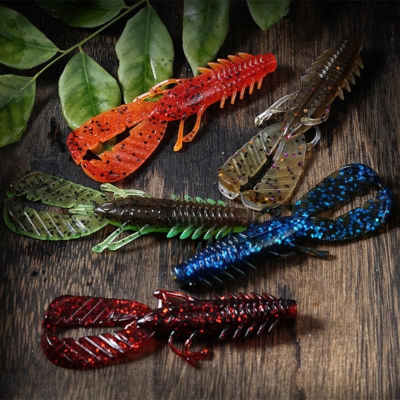 8pcs Artificial Swimbait Saltwater Fishing Tackle Fishing Baits Lure Shrimp Soft Baits 7.5cm 3.7g Crawfish Lures