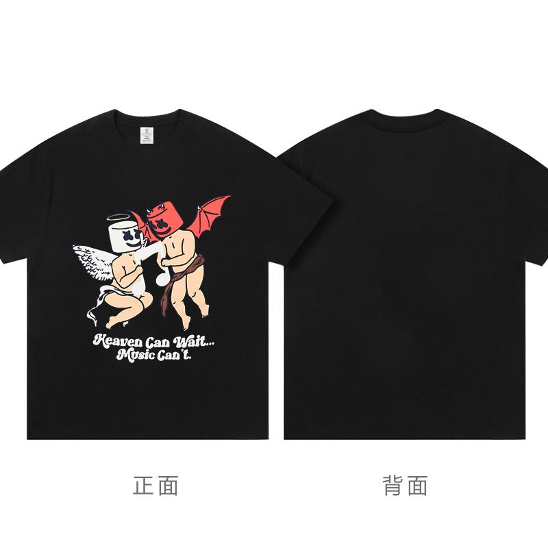 Marshello Cotton Candy 100 Dj Peripheral Short-sleeved T-shirt Men Ssk Vac Electrosyllabic Gear Wear Matching Clothing T-shirt