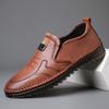First layer cowhide summer men's casual leather shoes genuine leather soft sole soft surface single shoes men's dad breathable men's shoes