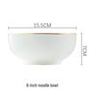 Jingdezhen Nordic Gold Rim Ceramic Rice Bowl Set