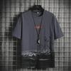 T-shirt da uomo alla moda in seta ghiaccio stampata, Collezione Estate 2023