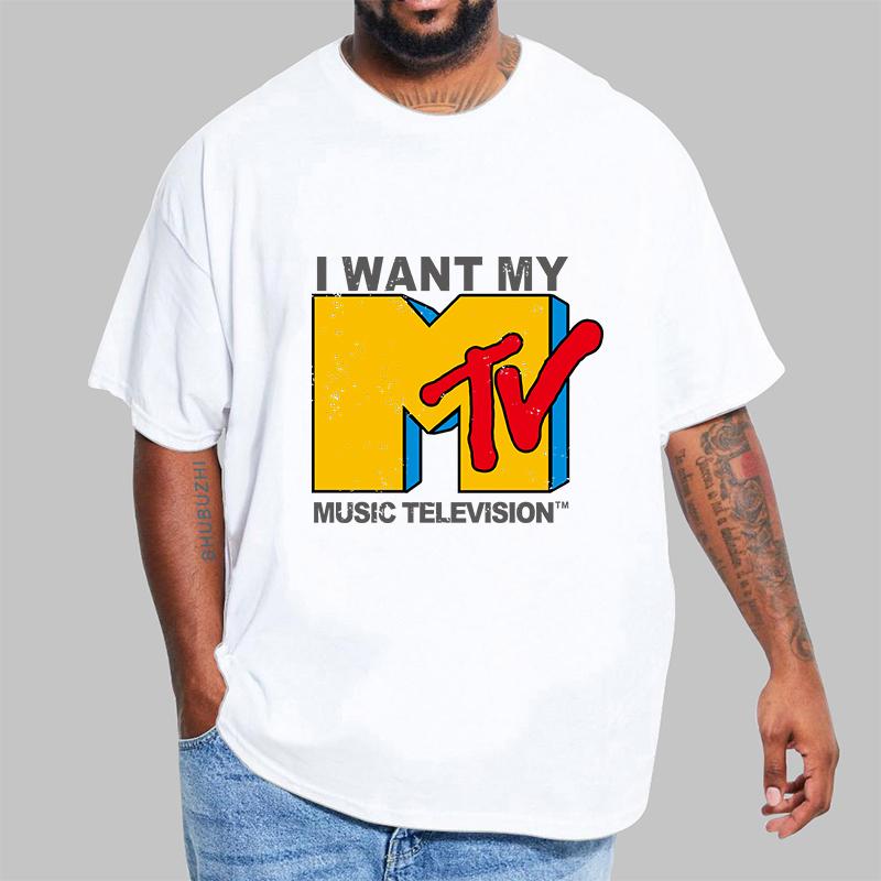 Мужская футболка MTV Я хочу свой MTV Приталенная лицензионная футболка для взрослых летняя модная футболка мужской топ футболки S