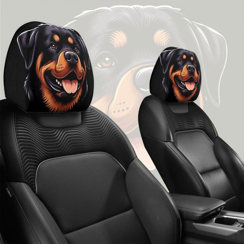 Fundas Realistas para Reposacabezas de Rottweiler, Decoración, Ajuste Cómodo, Adecuadas para Viajes Largos o Trayectos Diarios, Mejoran Perfectamente el Estilo Interior