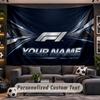 Wall Hanging Tapestry Custom NameF1 Pattern Personalized Printed Fabric Wall Decor
