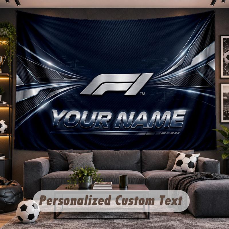 Wall Hanging Tapestry Custom NameF1 Pattern Personalized Printed Fabric Wall Decor