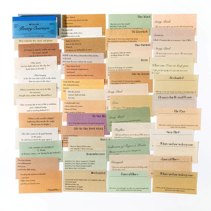 100 blätter Vintage Englisch Poesie Segen Dekorative Material Papier Collage Hintergrund Papier Scrapbooking Tagebuch Label Planer