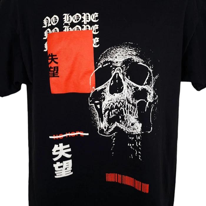 

Skull 100% Cotton T-shirt Mens Tees Top Mens Size Large Black No Hope Isaac Morris Streetwear XL