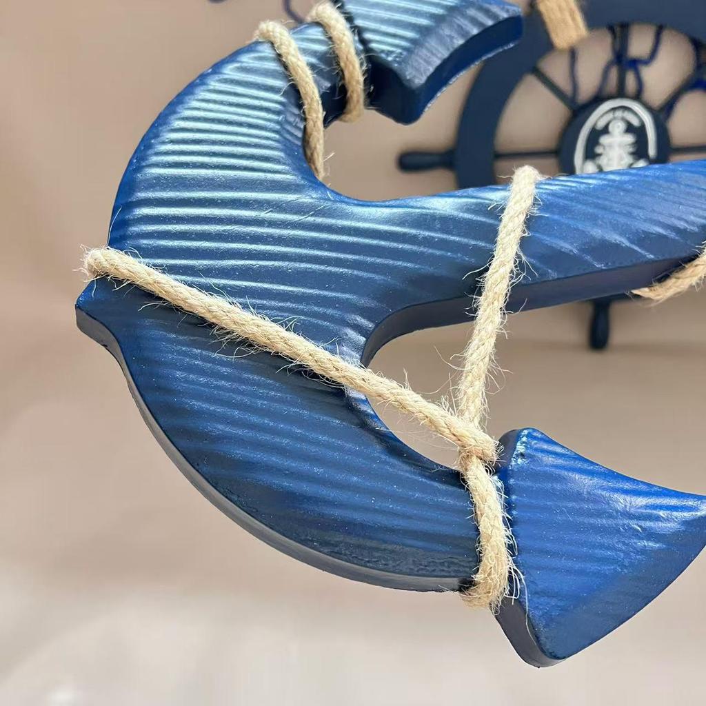 Mediterranean Style Helmsman Anchor Wall Decor for Kindergartens and Bars