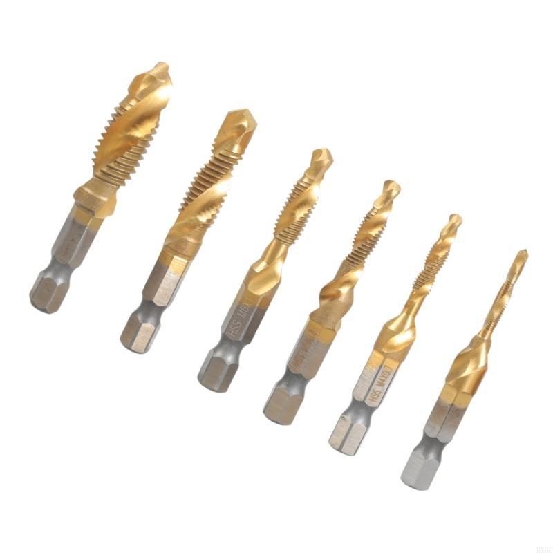 6Pcs High Speed Steel Composite Tap Drill and Tap Drill Bit Integrated Machine HX6C