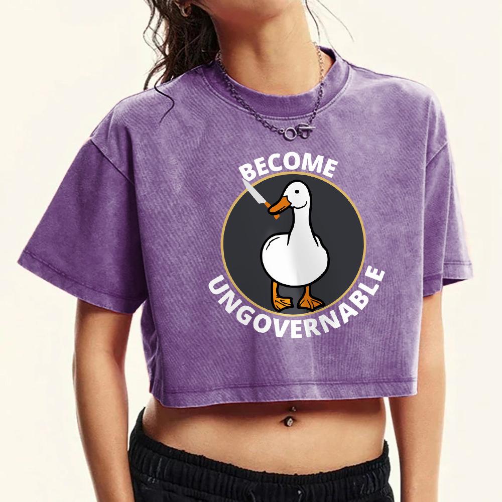 

Принты «Утенок с ножом» Женская стираная футболка для фитнеса Y2K Уличная повседневная футболка из хлопка XL