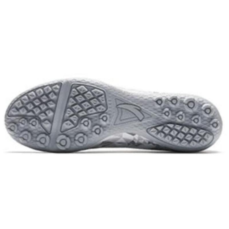 Anta TF Turf Artificial Ground Anti Slip Wear Resistant Soccer Shoes Men's White Gray Sneakers